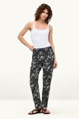 Pantaloni - vita media - tapered fit - a fiori