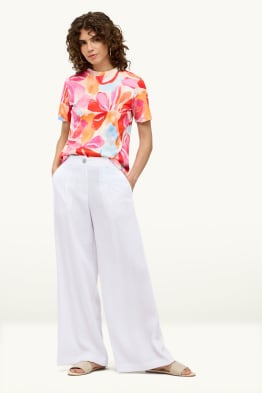 Stoffhose - High Waist - Wide Leg