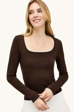 Tricou cu mânecă lungă - slim fit - aspect 2 în 1
