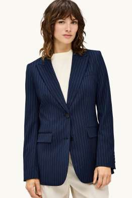 Lange blazer - regular fit - krijtstrepen