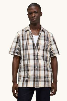 Camicia - regular fit - collo all'italiana - a quadretti