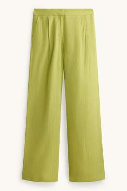 Stoffhose - Mid Waist - Wide Leg - strukturiert