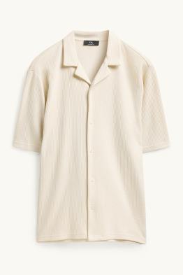 Shirt - loose fit - lapel collar - textured