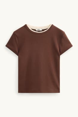 Samarreta de mànigues curtes - slim fit - estil 2 en 1