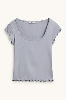 T-Shirt - Slim Fit - gerippt