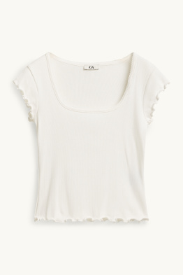 T-Shirt - Slim Fit - gerippt