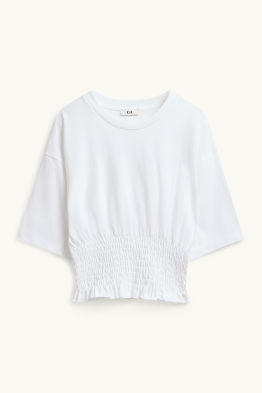 T-shirt - slim fit - gesmokt