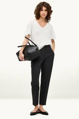 Business kalhoty - mid waist - cigarette fit