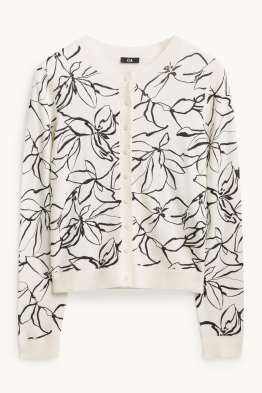 Gilet en maille - à fleurs