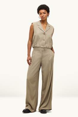 Pantalon en toile - mid waist - wide leg