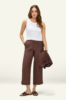 Pantalons de tela - mid waist - wide leg