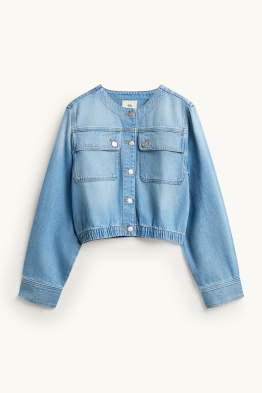 Jachetă crop din denim