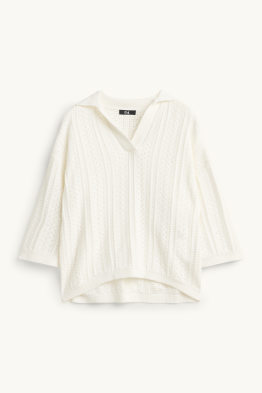 Pull en maille - manches courtes - finition texturée