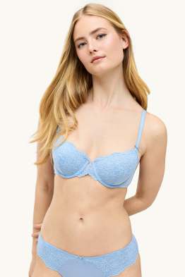 Underwire bra - DEMI - padded - broderie anglaise
