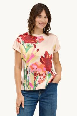 T-Shirt - Regular Fit - geblümt