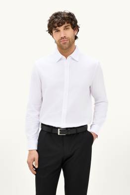 Chemise - regular fit - col kent - texturée