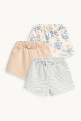 Multipack 3er - Blümchen - Baby-Shorts