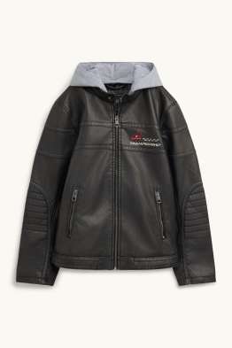 Racing - blouson motard avec capuche - matière synthétique