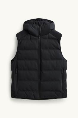 Gilet tecnico trapuntato con cappuccio - idrorepellente