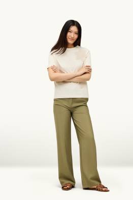 Pantalon en toile - high waist - wide leg
