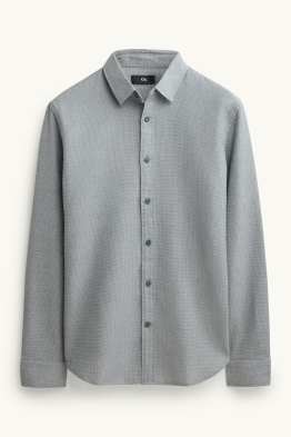 Shirt - regular fit - kent collar - textured