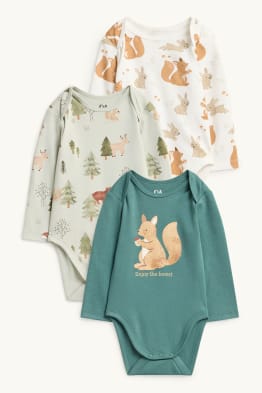 Multipack of 3 - woodland animals - baby bodysuit