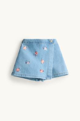 Fleur - Jupe short en jean