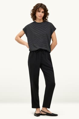 Pantalons de tela - mid waist - tapered fit