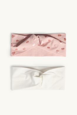 Lot de 2 - cœur - bandeau cheveux - effet brillant