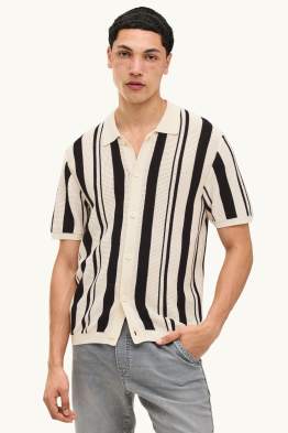 Strick-Hemd - Relaxed Fit - Kent - gestreift