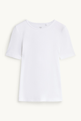 T-Shirt - Slim Fit - gerippt