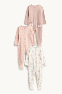 Lot de 3 - écureuil et fleur - pyjama bébé