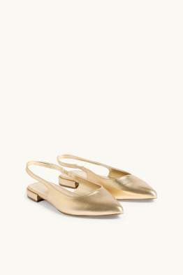 Sandalen - Lederimitat - Glanz-Effekt