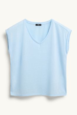T-Shirt mit V-Ausschnitt - Relaxed Fit