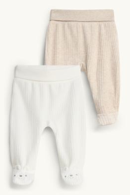 Multipack of 2 - teddy bear - baby pyjama bottoms - ribbed