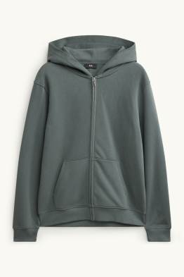 Sweat zippé en molleton avec capuche