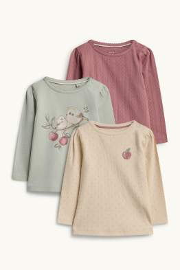 Set van 3 - vogeltje en appeltje - babylongsleeve