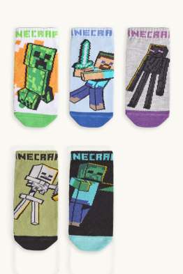Multipack 5 ks - Minecraft - ponožky s motivem