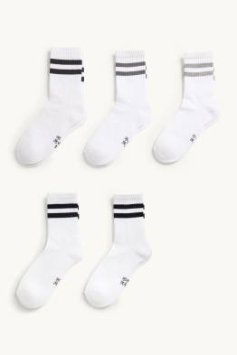 Lot de 5 paires - chaussettes - côtelées