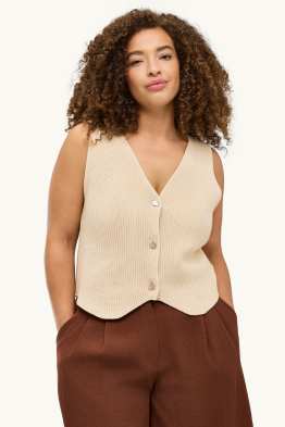 Gebreid gilet - ribstof