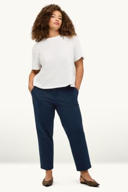 Pantalon en toile - mid waist - tapered fit