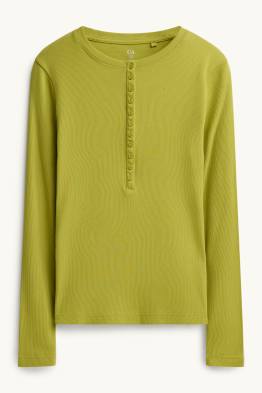 Henley-shirt - slim fit - geribd