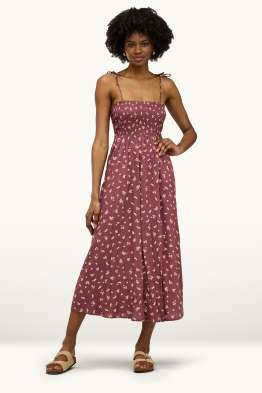 Vestito fit & flare - a fiori - arricciato