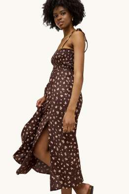 Vestito fit & flare - a fiori - arricciato