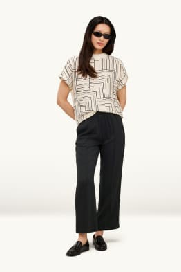 Stoffhose - Mid Waist - Straight Leg