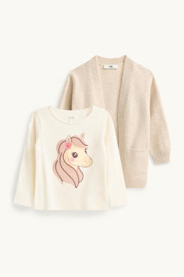 Pony - set - cardigan and long sleeve top - 2 piece