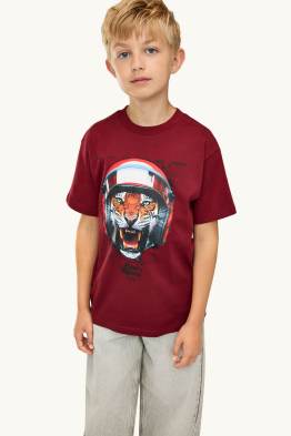 Pack de 2 - coche de carreras y tigre - camisetas de manga corta