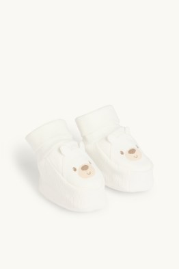 Oursons - chaussons bébé - côtelés
