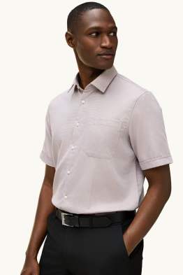 Chemise de bureau - regular fit - col Kent - finition texturée