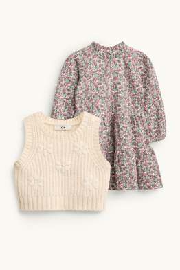Blümchen - Baby-Crochet-Outfit - 2 teilig